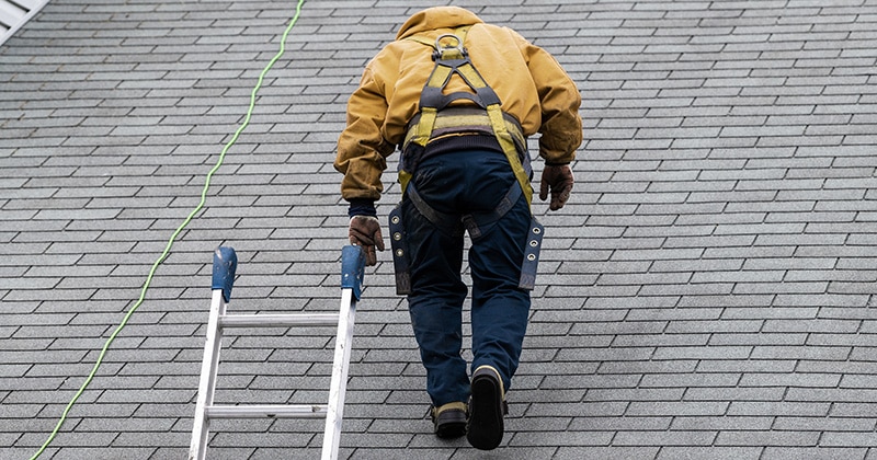 man on roof